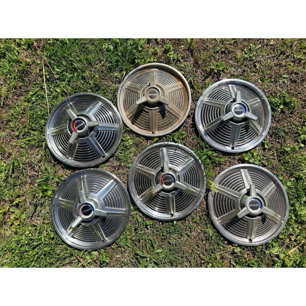 1964 1965 Mustang Fastback Coupe Convertible 14" SPINNER HUB CAP WHEEL COVERS